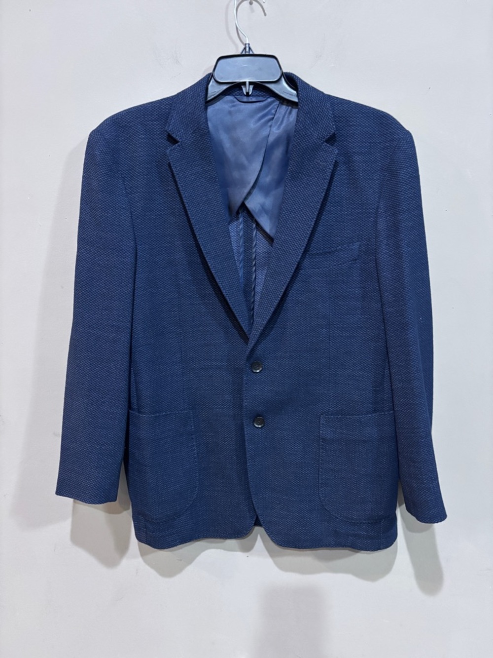 Rodd & Gunn Navy Textured Blazer | Italian Marlane Fabric | XL |
